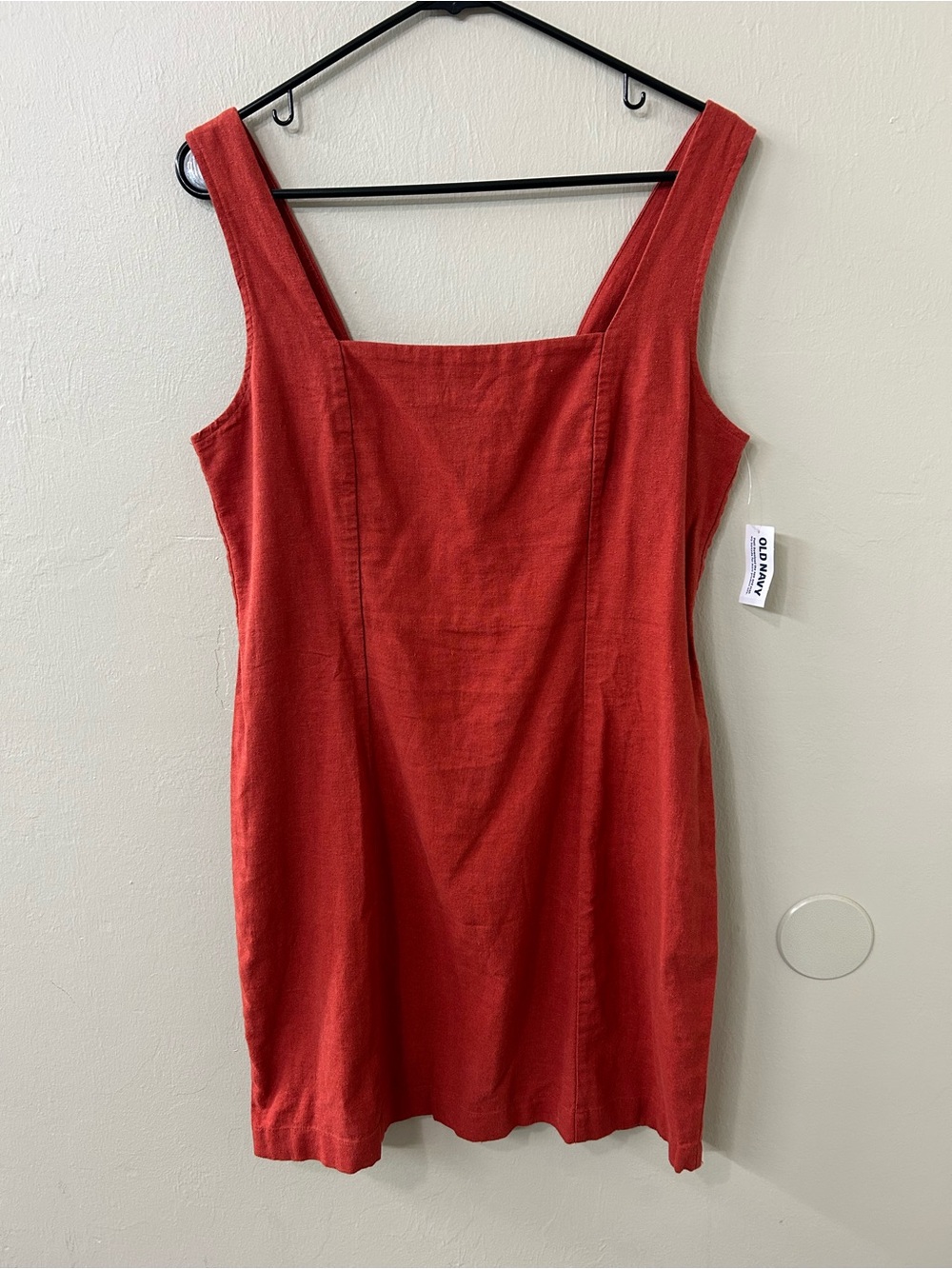 Old Navy Square-Neck Linen-Blend Mini Dress Sz M NWT